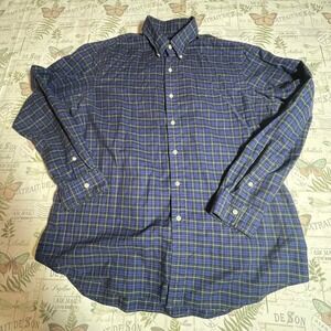 Ralph Lauren Mens XL Blue Plaid Long Sleeve Button Down Shirt‎ Casual